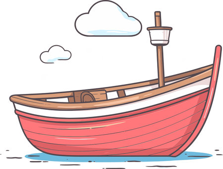 Coastal Classics Vintage Boat Vector Illustrations Evoking Seafaring Traditionsのイラスト素材