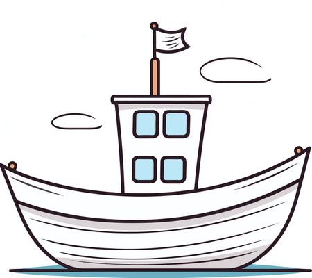 Nautical Nostalgia Vintage Boat Vector Graphics Capturing Seafaring Heritageのイラスト素材