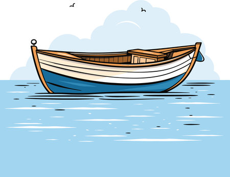 Harbor Harmony Realistic Vector Art of Boats Harmonizing with Coastal Beautyのイラスト素材