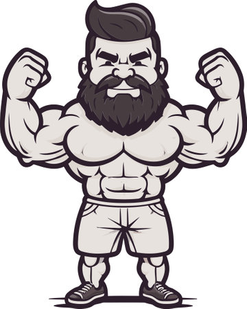 Retro Bodybuilder Vector Imageのイラスト素材