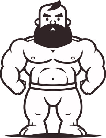 Bodybuilder Muscle Building Vector Artのイラスト素材