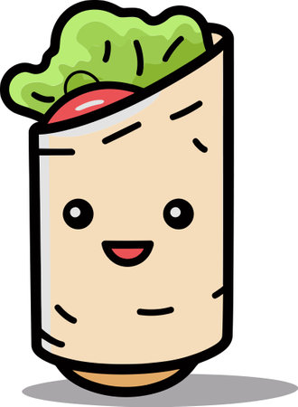 Vintage Burrito Vector Illustration with Retro Vibesのイラスト素材