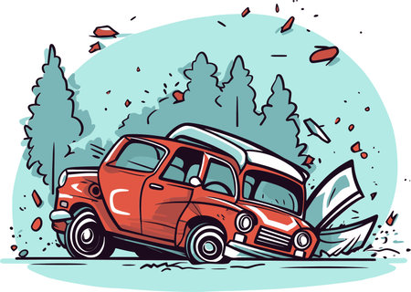 Unveiling the Connection Between Car Accidents and Wildlife Crossingsのイラスト素材