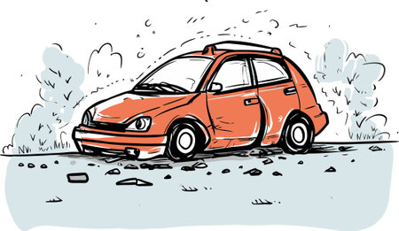 Exploring the Impact of Car Accidents on Mental Health and Well-Being, Including Post-Traumatic Stress Disorder (PTSD) and Depressionのイラスト素材