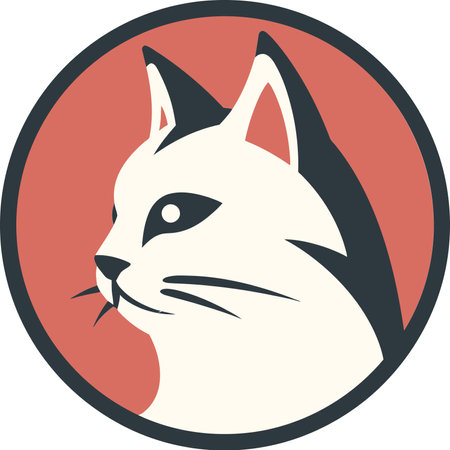 Royal Feline Icon Regal Vector Illustration of a Cat Logoのイラスト素材