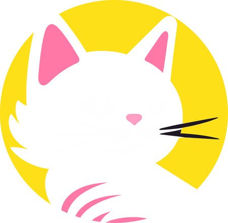 Graceful Guardian Magnificent Vector Illustration of a Cat Logoのイラスト素材