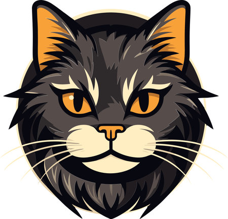 Regal Cat Royalty Exquisite Vector Illustration of a Cat Logoのイラスト素材