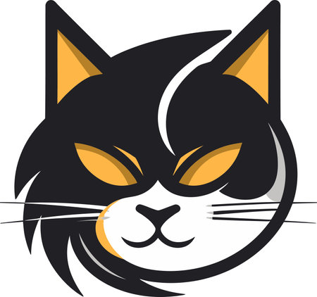 Royal Feline Icon Regal Vector Illustration of a Cat Logoのイラスト素材