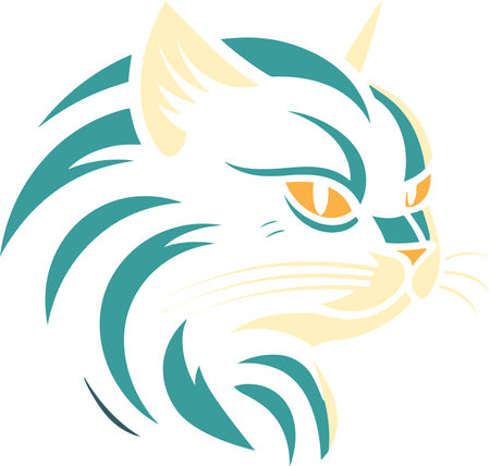 Royal Feline Icon Regal Vector Illustration of a Cat Logoのイラスト素材
