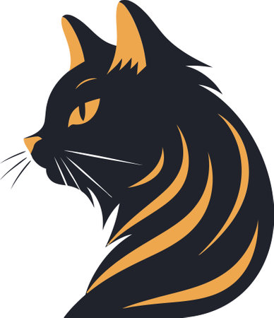 Timeless Elegance Classic Vector Illustration of a Cat Logoのイラスト素材