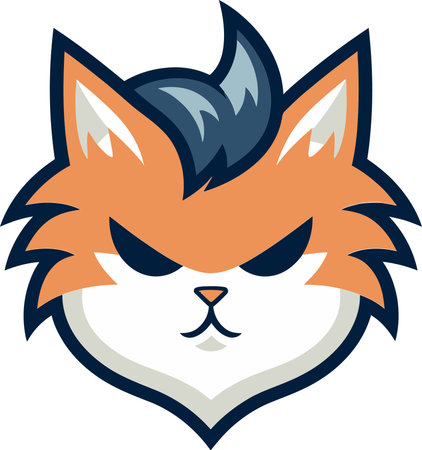 Elegant Kitty Icon Stylish Vector Illustration of a Cat Logoのイラスト素材