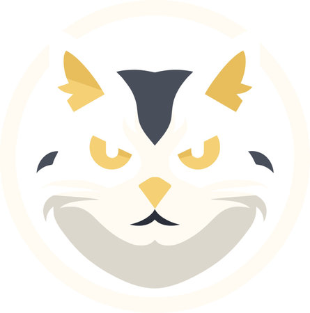Serene Cat Symbol Tranquil Cat Logo Vector Designのイラスト素材