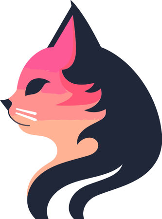 Opulent Feline Symbol Luxurious Cat Logo Vector Designのイラスト素材