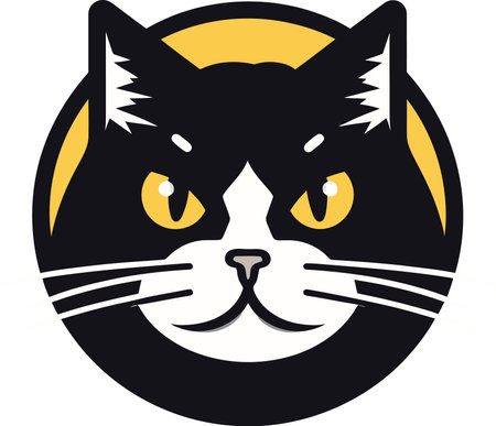 Ethereal Elegance Celestial Cat Logo Vector Designのイラスト素材