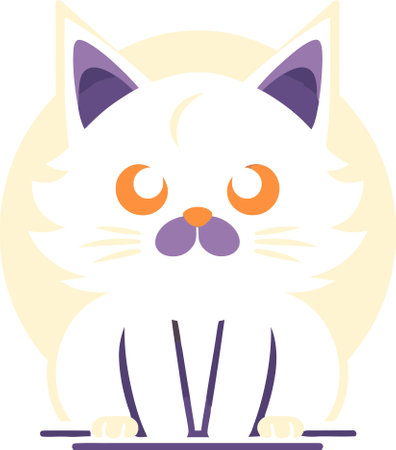 Galactic Gaze Cosmic Vector Illustration of a Cat Logoのイラスト素材