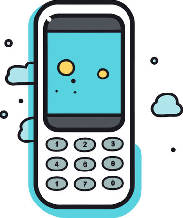 Cartoonish Funny Smartphone Vector Character with Emotionsのイラスト素材