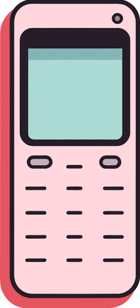 Cartoon Style Smartphone Vector Illustration for Kidsのイラスト素材