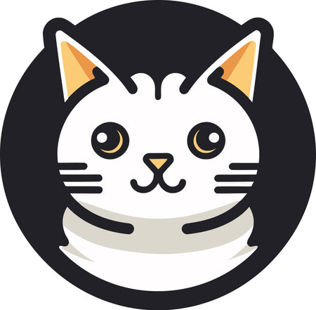 Royal Feline Icon Regal Vector Illustration of a Cat Logoのイラスト素材