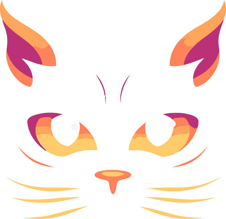 Majestic Cat Majesty Detailed Vector Illustration of a Feline Emblemのイラスト素材