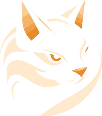 Graceful Guardian Magnificent Vector Illustration of a Cat Logoのイラスト素材