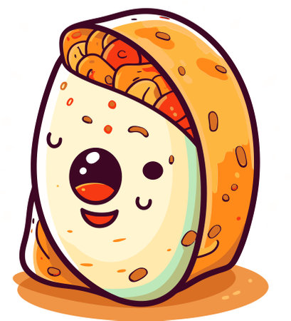 Hipster Burrito Vector Illustration for Alternative Designsのイラスト素材