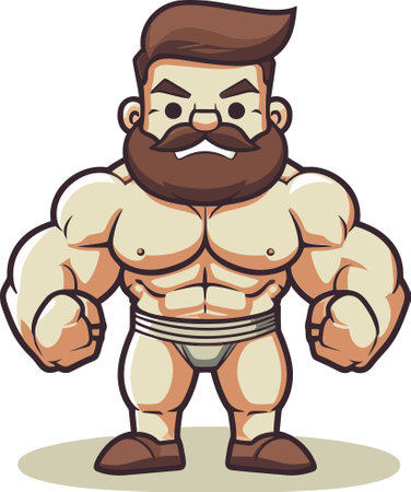Bodybuilder Flexing in Ice Croquet World Infinite Tournament Vector Illustrationのイラスト素材