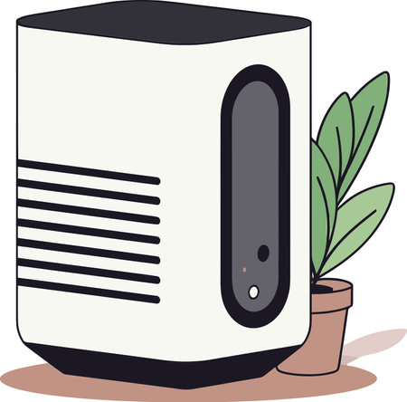 Minimalist Air Purifier Vector Design with Minimalistic Aestheticのイラスト素材