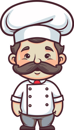 Illustrated Flavor Fusion Chef Vectors Blending Culinary Culturesのイラスト素材