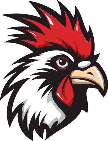 Rural Roster Detailed Vector Chicken Artworkのイラスト素材