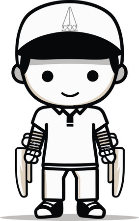 Riveting Cricket Player Biography Vector Illustrationのイラスト素材