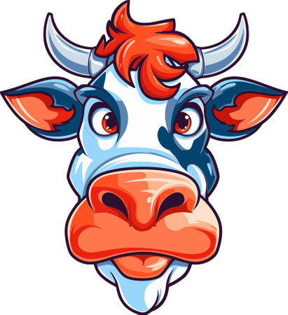 Majestic Cow Silhouetted Against a Fiery Autumn Sunset High-Quality Vector Artworkのイラスト素材