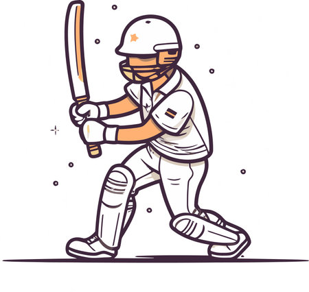 Iconic Cricket Player Symbolic Gesture Vector Designのイラスト素材