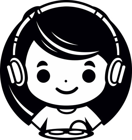 Groove and Graphics The Synergy of Music and Visuals in Disc Jockey Illustrationのイラスト素材
