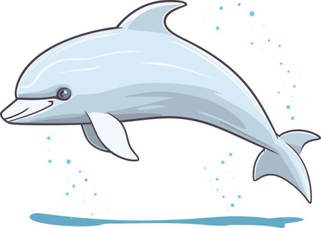 Tranquil Tides Dolphin Vector Artworkのイラスト素材