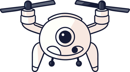 Green Living Drone Vector Illustration of Sustainable Lifestyleのイラスト素材