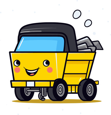 Vibrant Dump Truck Vector Illustration for Branding Materialsのイラスト素材