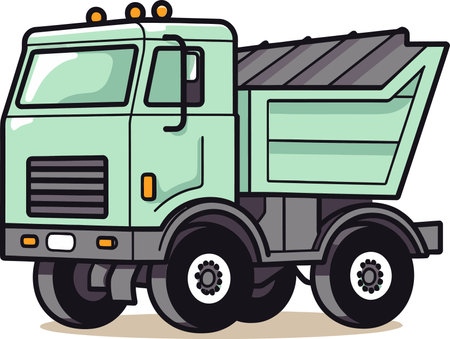 Expressive Dump Truck Vector Illustration for Editorial Contentのイラスト素材