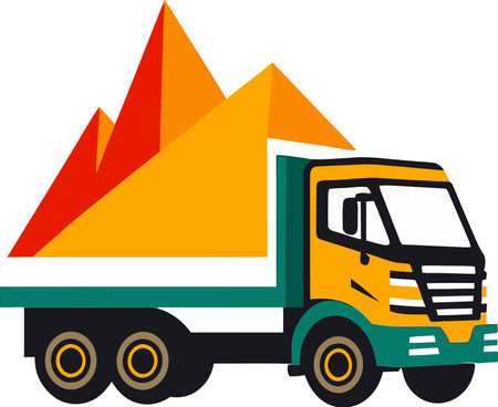 Mechanical Wonders Dumper Truck Vector Illustrations Showcaseのイラスト素材