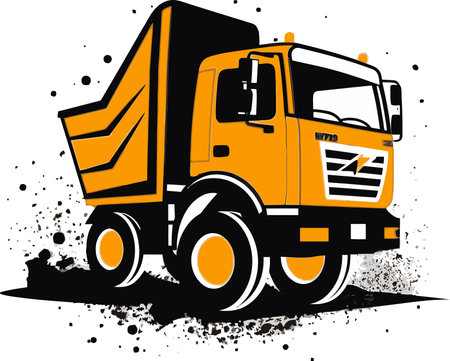 Industrial Icons Dumper Vector Illustrations with Impactのイラスト素材