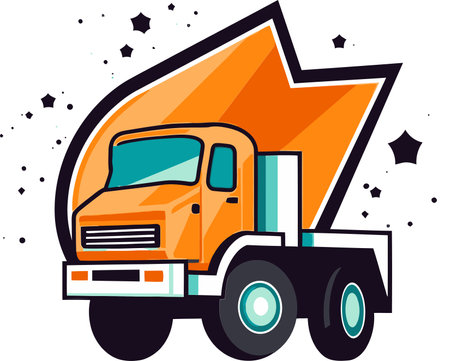 Dirt Roads and Dumper Trucks Vector Illustrations of the Working Worldのイラスト素材
