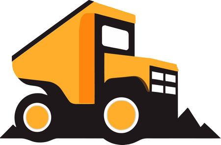 Urban Infrastructure Dumper Truck Vector Illustrations Exploredのイラスト素材