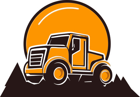 The Power of Progress Dumper Truck Vector Illustrations in Motionのイラスト素材