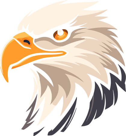 Noble Eagle Perched on Tree Detailed Vector Artworkのイラスト素材