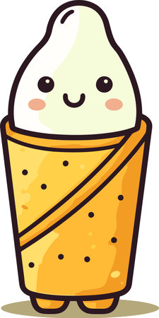 Detailed Egg Roll Vector Illustration with Crispy Exteriorのイラスト素材
