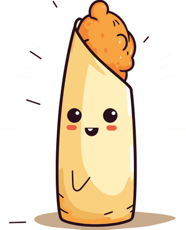 Gourmet Egg Roll Vector Illustration for Restaurant Signageのイラスト素材