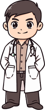 Engineer Analyzing Data Vector Illustrationのイラスト素材