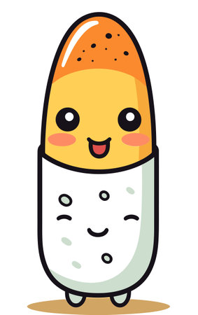 Vibrant Egg Roll Vector Illustration for Food Menusのイラスト素材