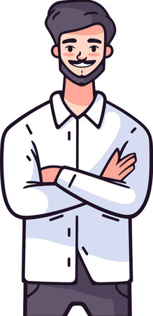 Engineer Strategizing Renewable Energy Solutions Vector Illustration