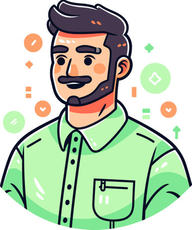 Engineer Conducting Experiment Vector Illustrationのイラスト素材