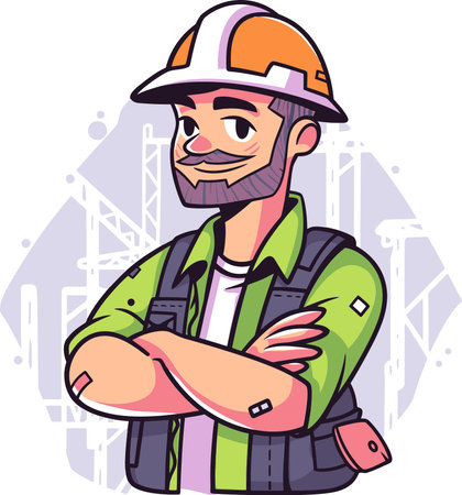 Engineer Simulating Eco-Friendly Manufacturing Vector Illustrationのイラスト素材